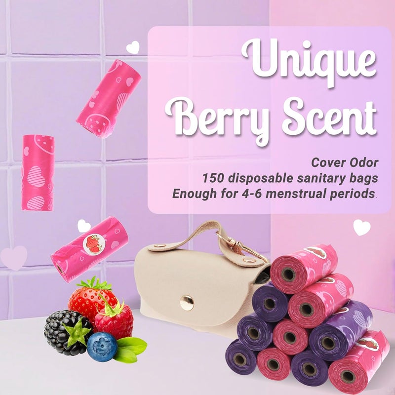 Eyryfui Sanitary Napkin Disposal Bags with Dispenser, Feminine Hygiene Disposal Bags for Tampons Trash Bag, Personal Care Sanitary Bag for Women Privacy Handling (Multicolor) - Image 5